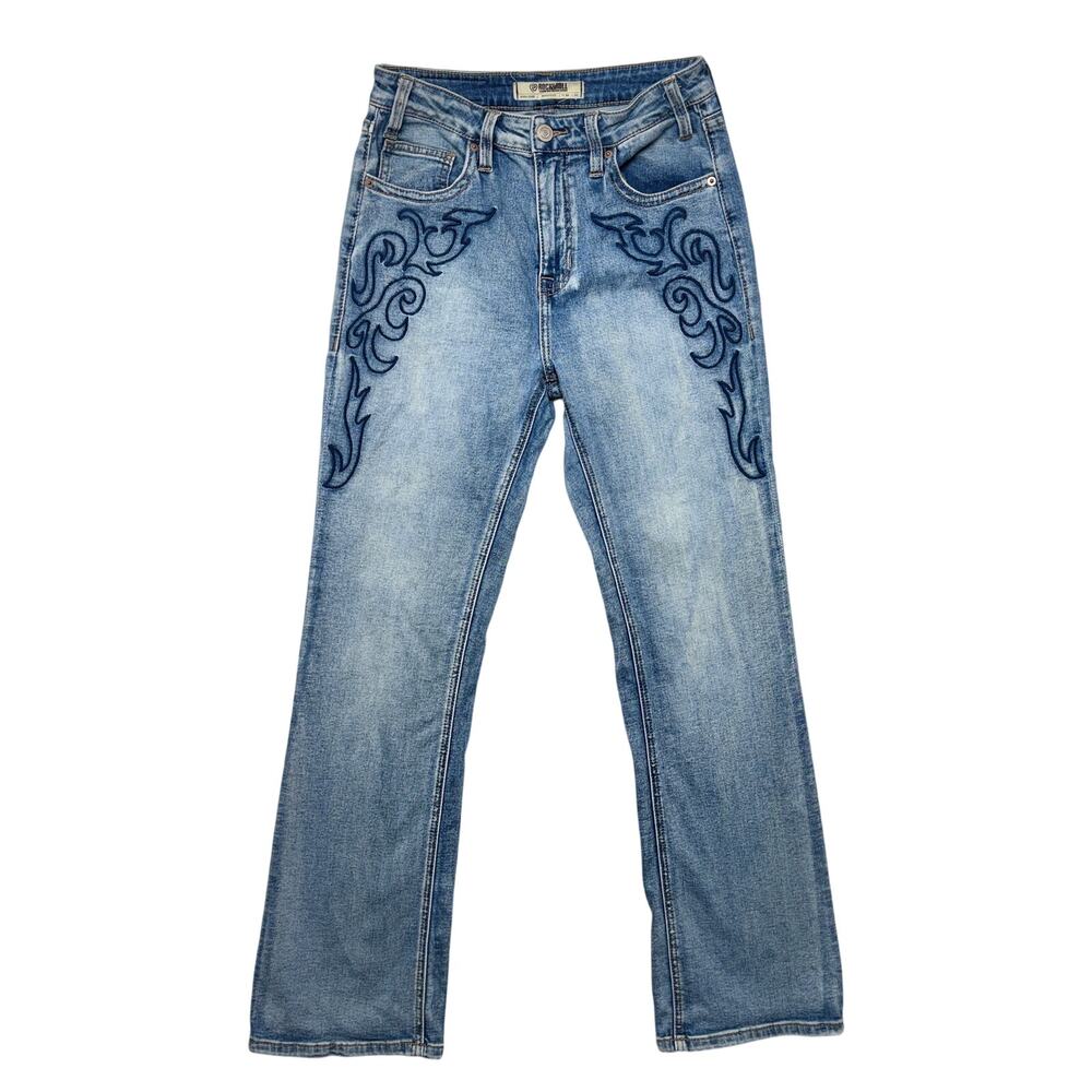 Rock & Roll Denim Jeans 29x32 Womens High Rise Boot Cut Cowgirl Embroidered Y2K